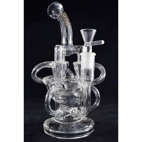 Diamond Glass Swiss Recycler Water Pipe Bong With Inline Percolator