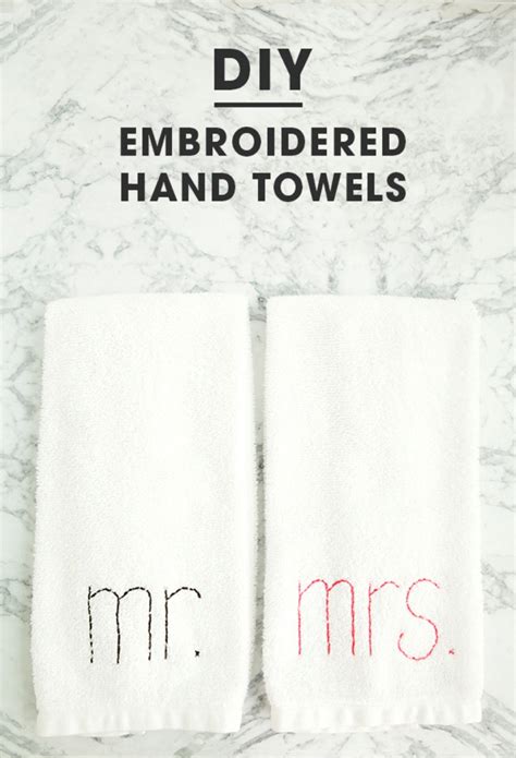 How To Easily Embroider Mr Mrs Hand Towels