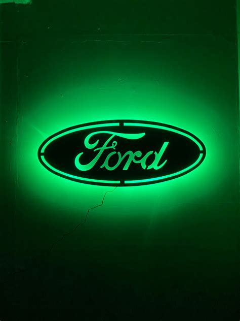 Metal Ford Led Illuminated Wall Sign Etsy