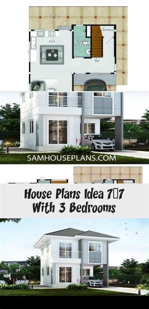House Plans Idea 7x7 With 3 Bedrooms Sam House Plans