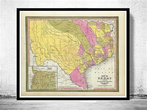 Old Map Texas 1846 Vintage Map Vintage Maps And Prints