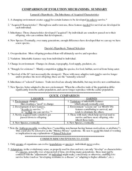 Evolution by natural selection section 1: Evolution: Evolution By Natural Selection Worksheet