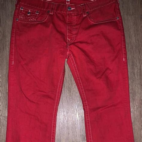 Red True Religion Jeans Good Condition Sad To Let Depop