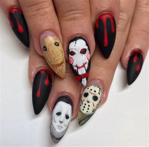 Scary Nails By Me All Handpainted Michaelmyers Killernails