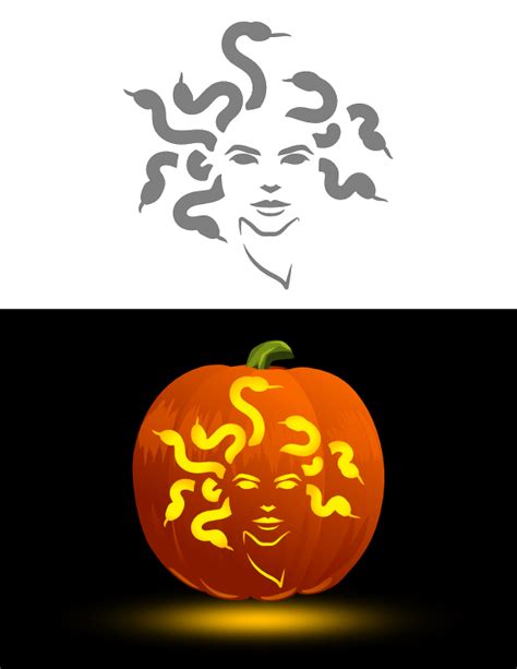 Printable Medusa Pumpkin Stencil