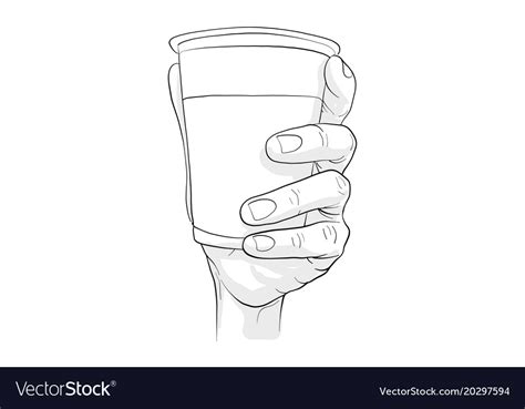 Hand Holding Cup Of Water Royalty Free Vector Image