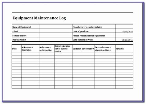 Cnc Machine Maintenance Checklist Format