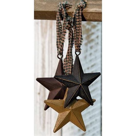Barn Star Ornaments Set Of 3 Americana Barn Stars Rustic Etsy Star