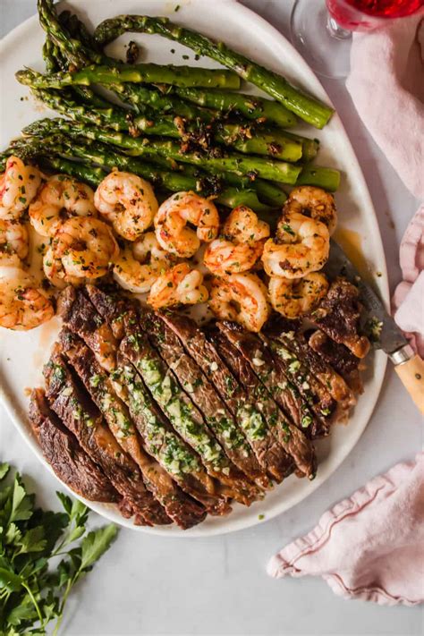 Garlic Butter Ribeye Steak And Shrimp Lenaskitchen