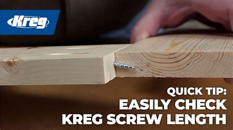Quick Tip A Surefire Way To Check Kreg Screw Length Youtube