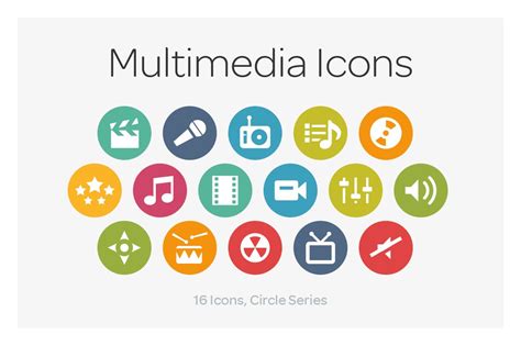 Circle Icons Multimedia ~ Icons ~ Creative Market
