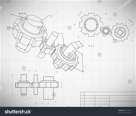 Technical Drawing Cogs Images Stock Photos And Vectors Shutterstock