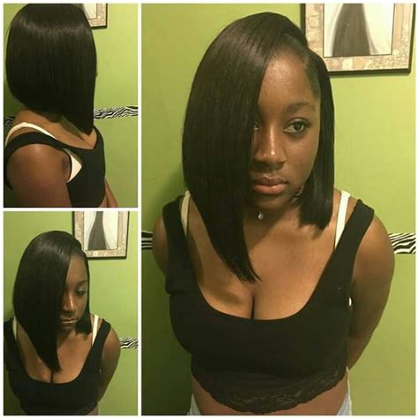 Blunt Cut Bob Side Part Sew In - Deep Side Part Blunt Cut Bob