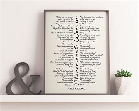 Phenomenal Woman By Maya Angelou Printable Poetry Poetry Etsy