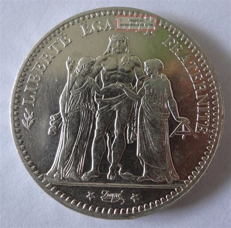 France 1876 A 5 Francs Liberte Egalite Fraternite Silver Coin