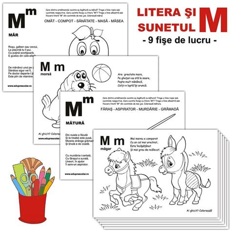 Litera Si Sunetul M Fise De Lucru Materiale Didactice Eduprescolarro