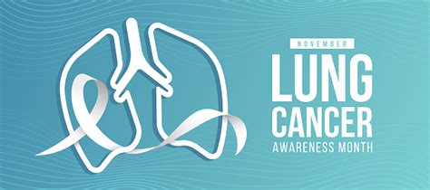 November Lung Cancer Awareness Month White Ribbon Awareness Sign With