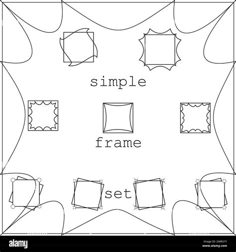 Vector Mono Line Graphic Design Templates Frames And Borders On