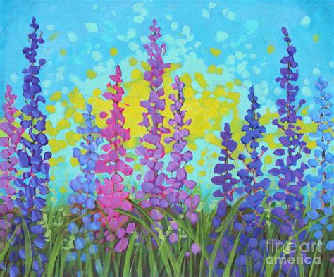 Sunkissed Lupins Painting By Sage Mountain Studio Fine Art America