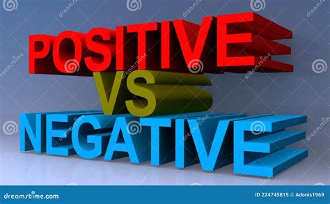Positive Vs Negative On Blue Stock Illustration Illustration Of