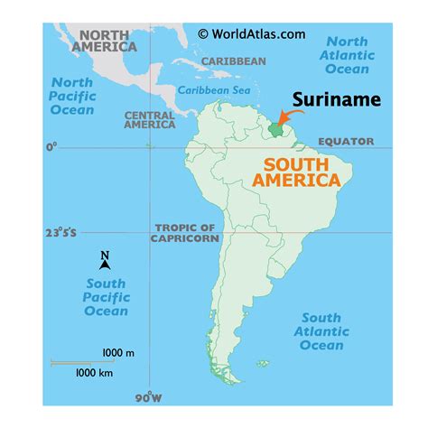 Suriname Location On World Map World Map