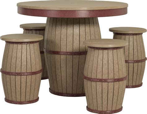 Recycled Poly Barrel Pub Table And Stools