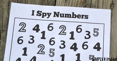 I Spy Numbers Free Printable Simply Kinder
