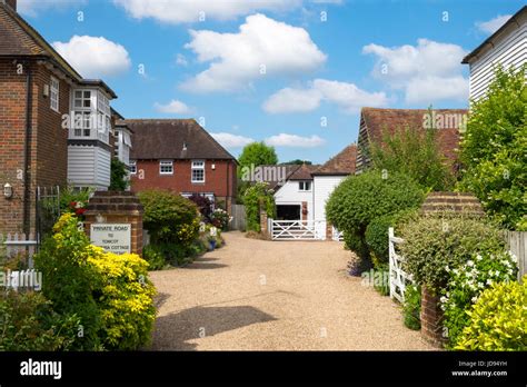 English British Countryside Cottages Houses Blue Sky Puffy Clouds Uk
