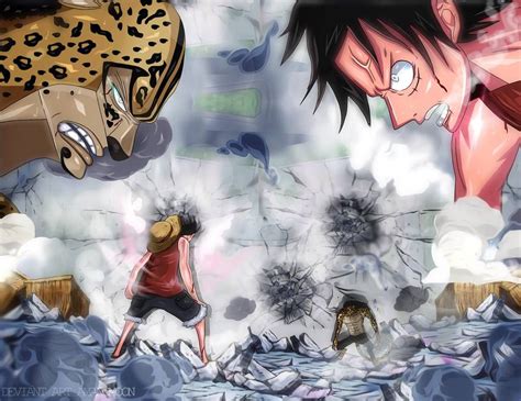 One Piece Luffy Vs Rob Lucci Manga Enies Lobby Col By Amanomoon อนิเ
