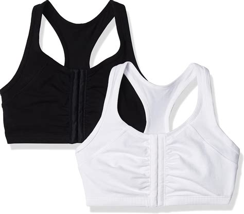 Fruit Of The Loom Womens Front Close Racerback Sports Bra 2 Pack