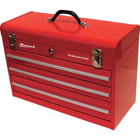 Homak 20in Industrial 3 Drawer Steel Toolbox Red Northern Tool