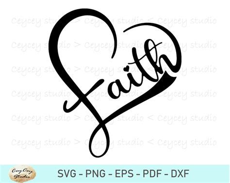 Faith Svg Faith Heart Svg Heart Svg Love Svg Love Design Cutting