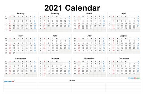 2021 Yearly Planner Printable Free Letter Templates