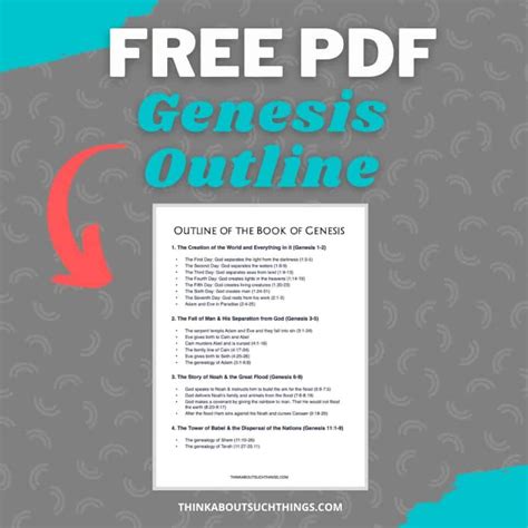 Outline Of Genesis Basic And Detailed Outlines With Free Pdf Think