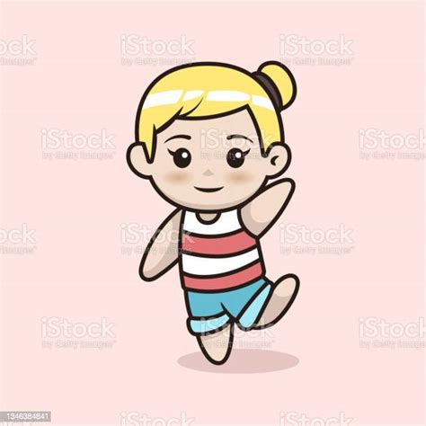 Chibi Anime Girl Mascot And Character Design Stock Illustration