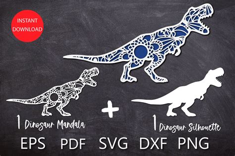 Dinosaur Mandala SVG Cut File for Cricut (817648) | Cut Files | Design