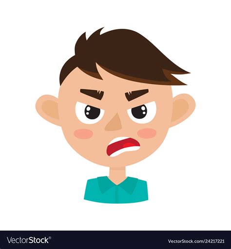 cartoon emoticon with angry face royalty free vector