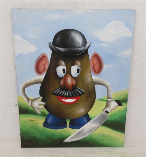 Albrecht Auctions Hand Painted Evil Mr Potato Head With Knife