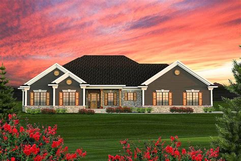 Plan 89935ah Craftsman Ranch With 3 Gables 1807 Sq Ft