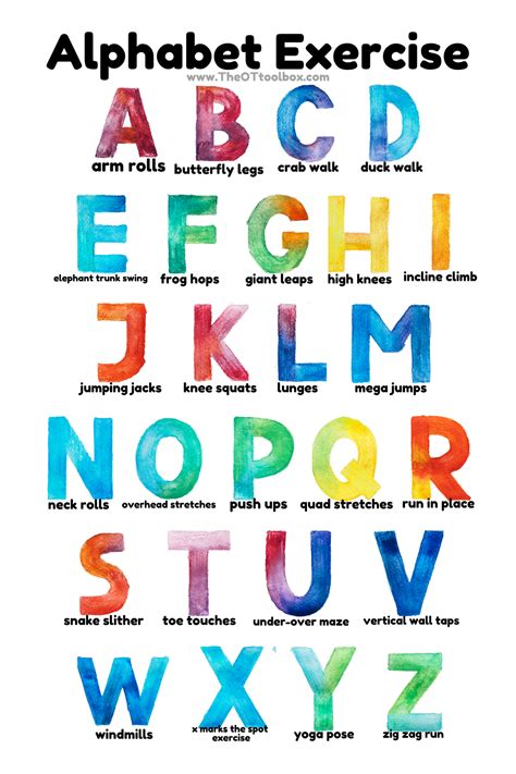 Alphabet Exercises For Kids The Ot Toolbox