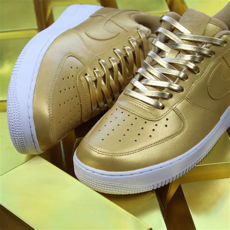 Nike air force 1 sage low. Gold Nike Air Force 1 Custom Sneakers - TheShoeCosmetics