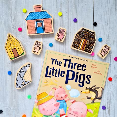 The Three Little Pigs Wooden Characters Books And Pieces