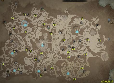 Diablo 4 Lilith Statues With Map All 28 Locations In Beta