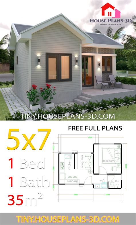 Small modern beach house india on exterior design ideas with hd resolution 2000x1501 pixels is best fresh home design and interior decorating. Small House Design Plans 5x7 with One Bedroom Gable Roof ...