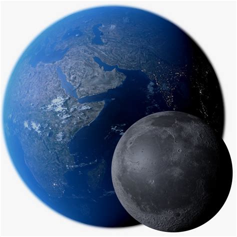 Realistic Earth Moon Photorealistic 3d Turbosquid 1297840