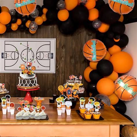 Basketball Party Supplies Orange Latex Balloons For Birthday Party