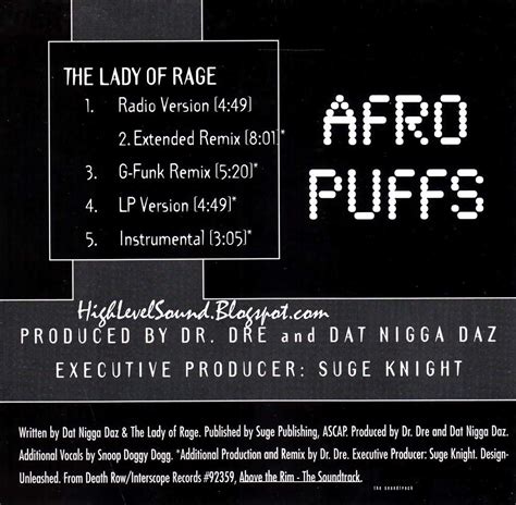 Highest Level Of Music The Lady Of Rage Afro Puffs Above The Rim Cdm 1994 Hlm