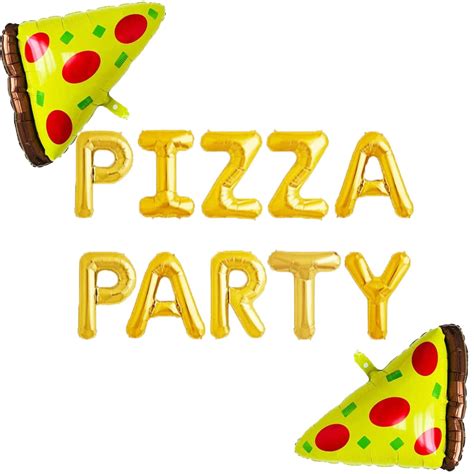 Buy Pizza Party Balloons Gold Pizza Time Party Banner Italy Foodpizza