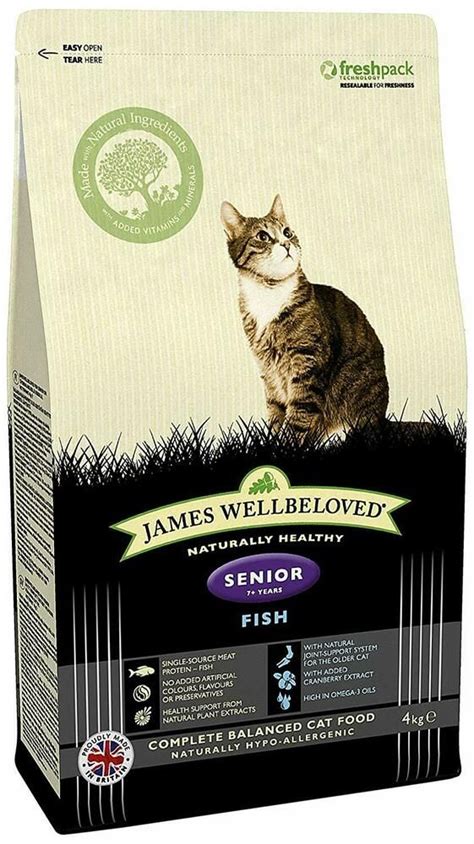 James Wellbeloved Complete Dry Senior Cat Food Fish And Rice 4 Kg Pet