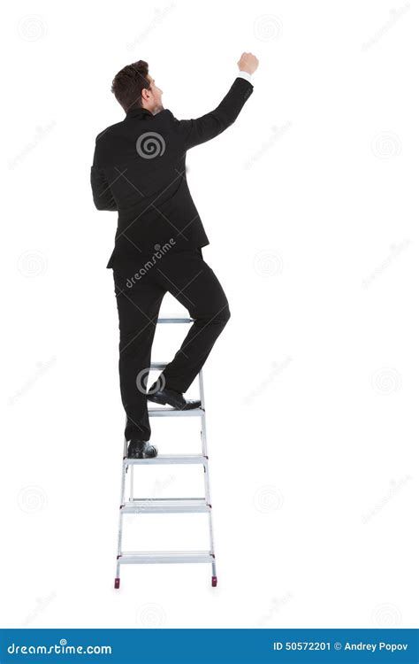 Businessman Climbing Career Ladder Stock Image Image Of Professional
